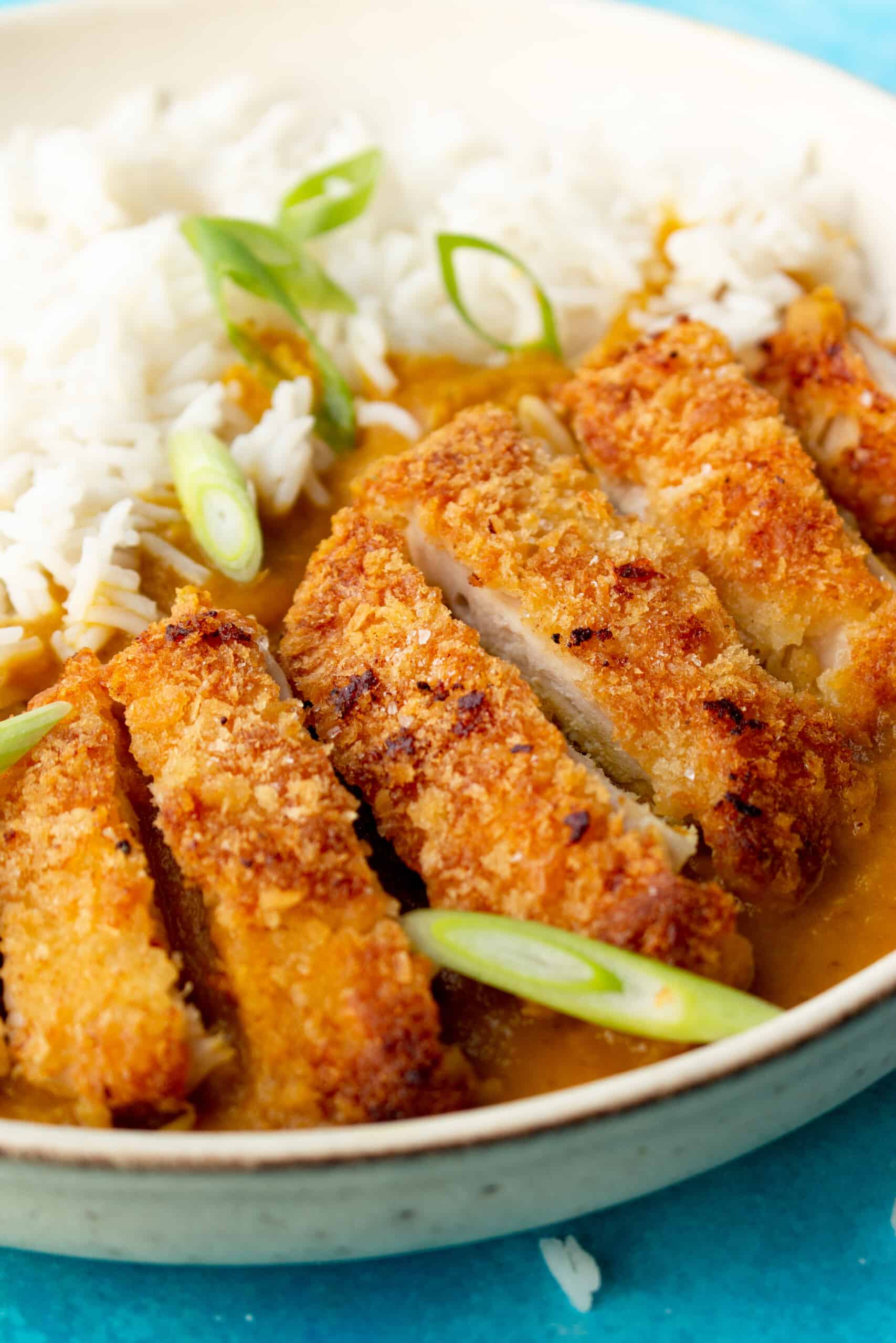 Close up shot of Chicken Katsu curry