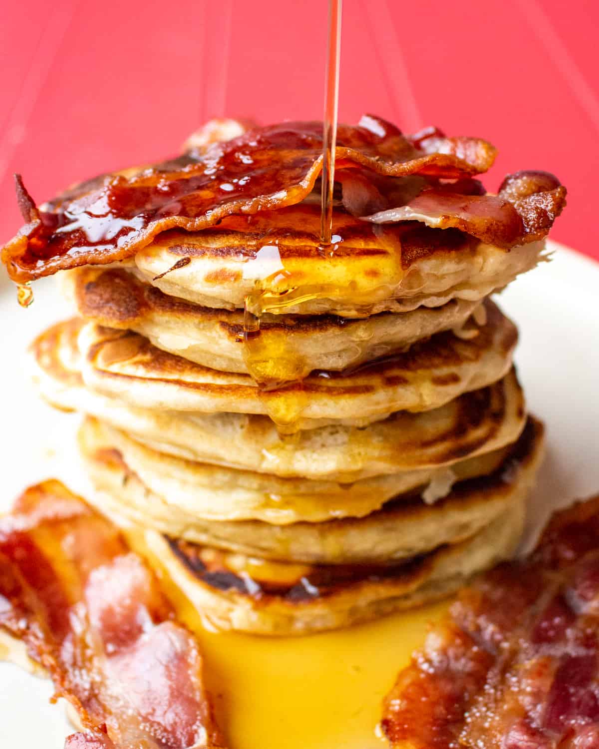 American Style Pancakes with Crispy Bacon - Beat the budget